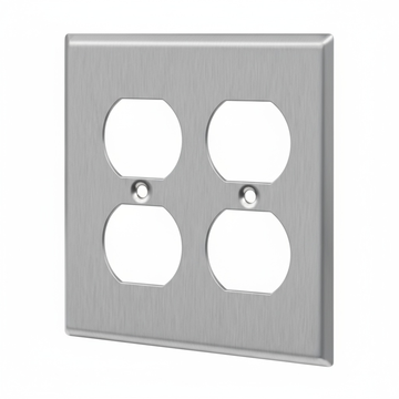 Duplex Receptacle Two-Gang Metal Wall Plate